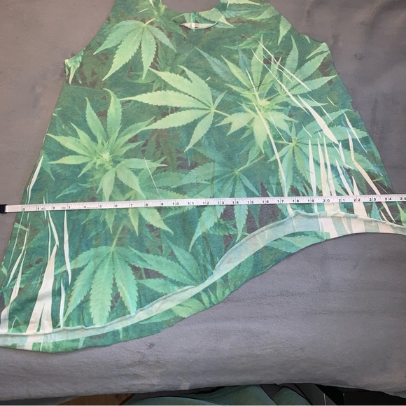 Local Celebrity Leaf Tank Top Asymmetrical Rasta - Picture 8 of 13